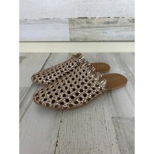 Coconuts by Matisse women's size 7 gold leather boho slip on sandals new flats